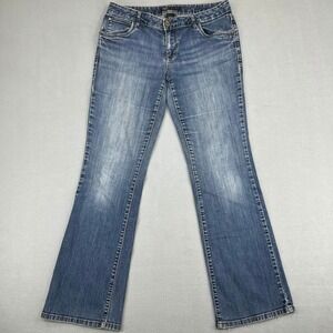 Mossimo Premium Denim Womens Size 8 Bootcut Jeans Medium Wash Blue Stretch Y2K